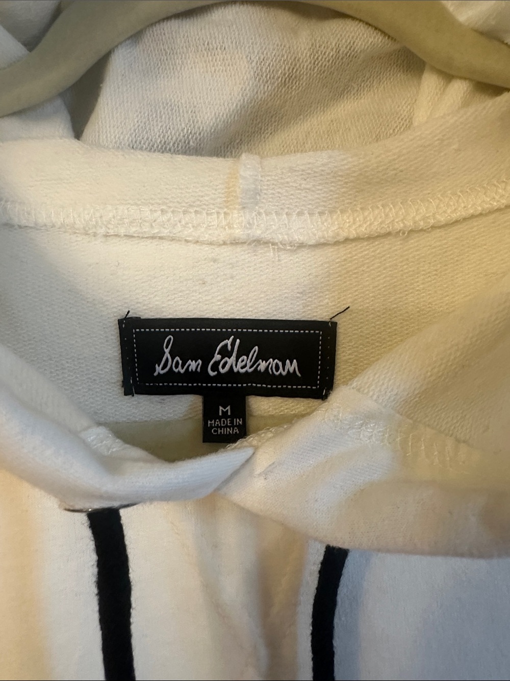 Sam Edelman Cream Hoodie with Black Drawstrings, never worn - Picture 2 of 7